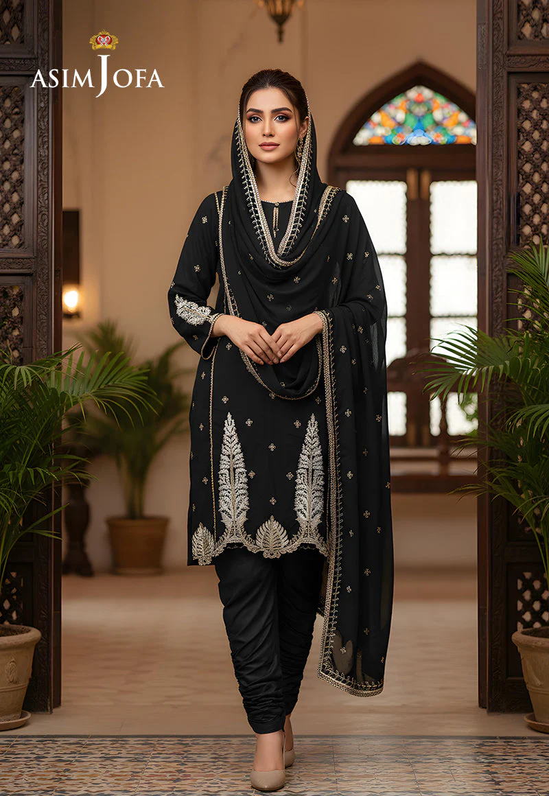 AJDSAI-556 EMBROIDERED DOBBY STITCHED 2 PCS