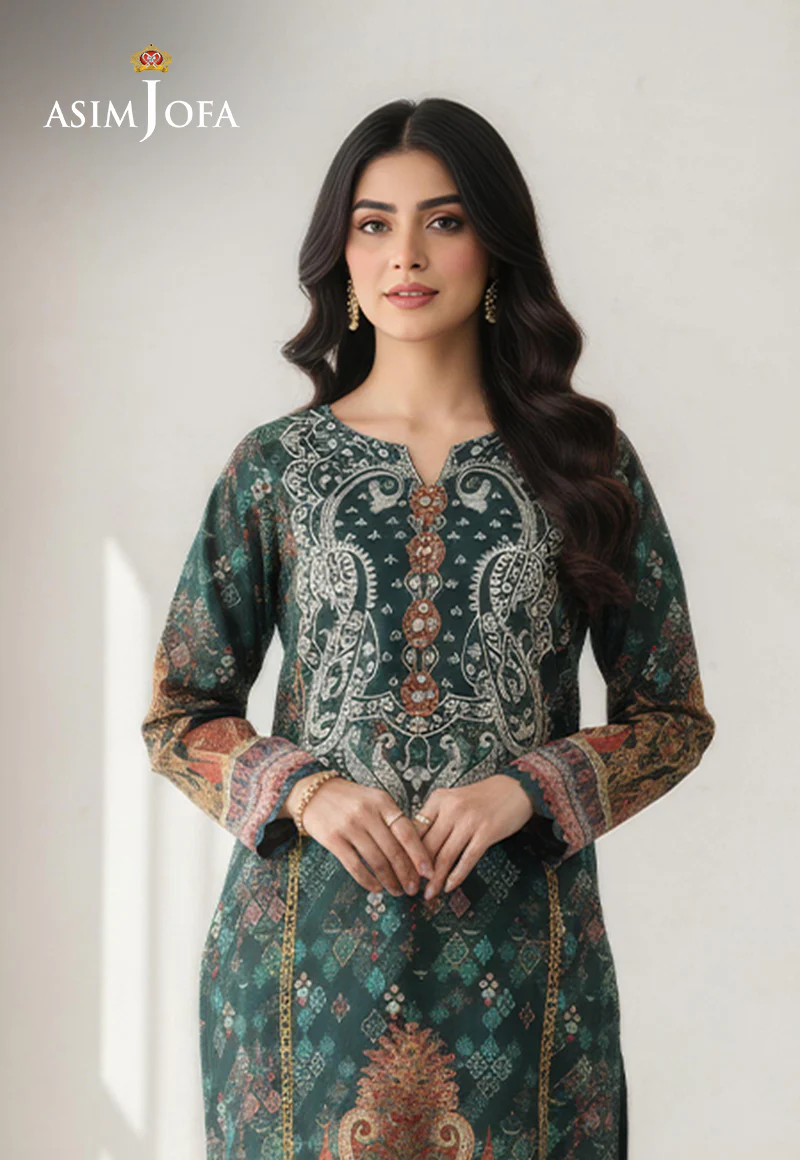 AJDSAI-56 PRINTED EMBROIDERED LAWN 1 PC - Image 2