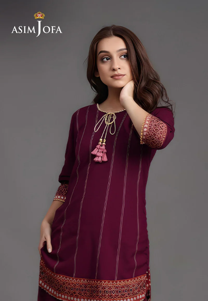 AJDSAI-595 EMBROIDERED STITCHED 3 PCS - Image 2