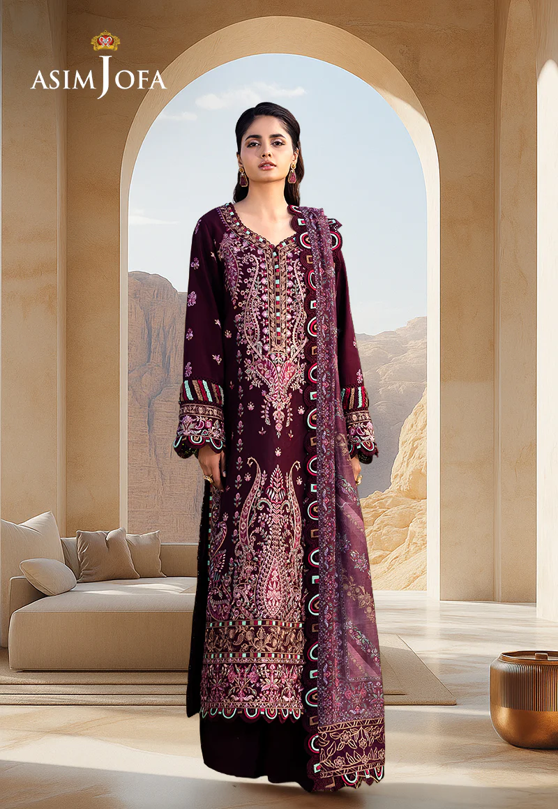 AJELL-12 EMBROIDERED LAWN 3 PCS