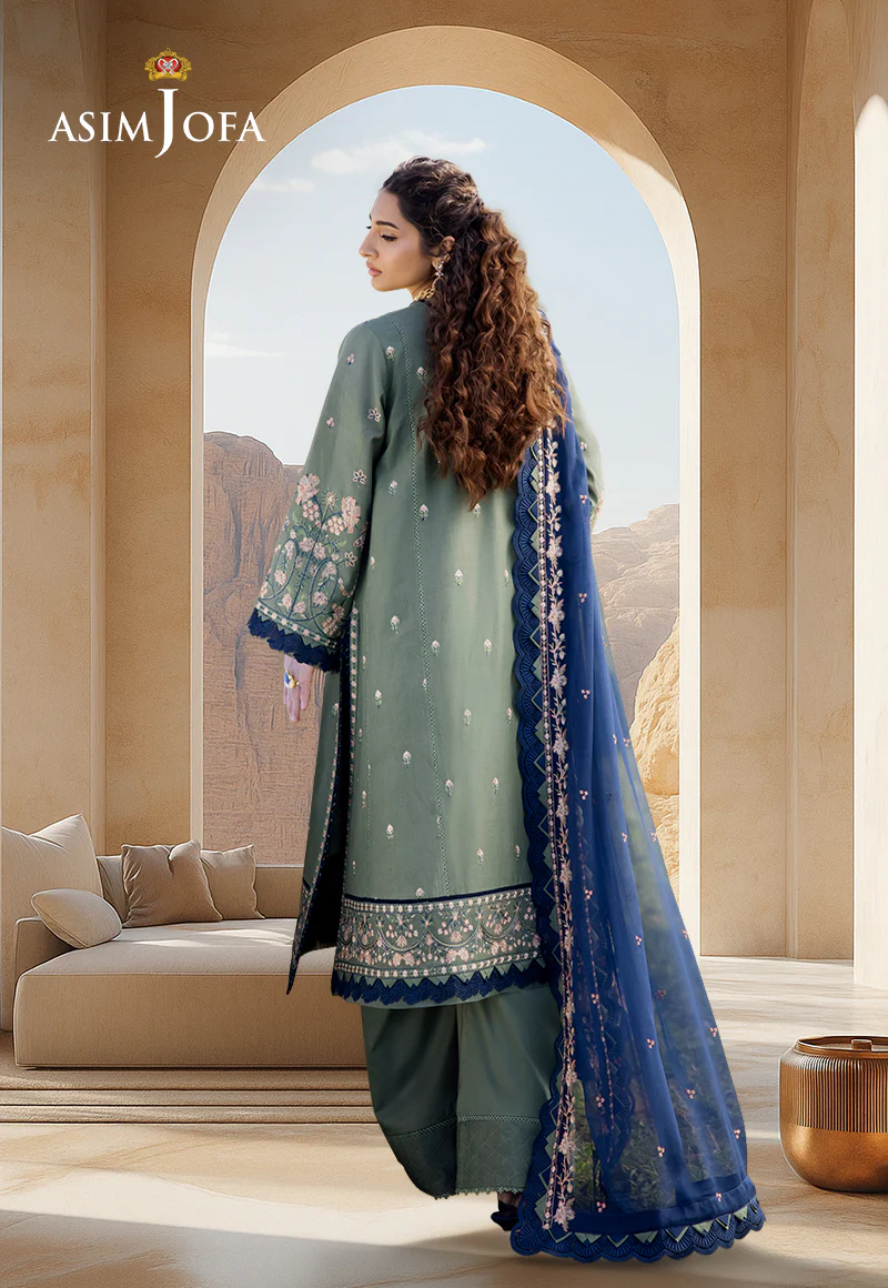 AJELL-14 EMBROIDERED LAWN 3 PCS - Image 2