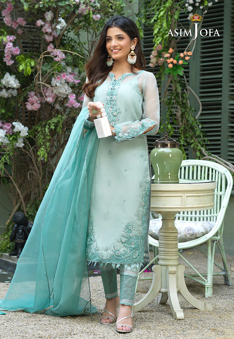 AJFCD-39 EMBROIDERED ORGANZA STITCHED 3 PCS - Image 5