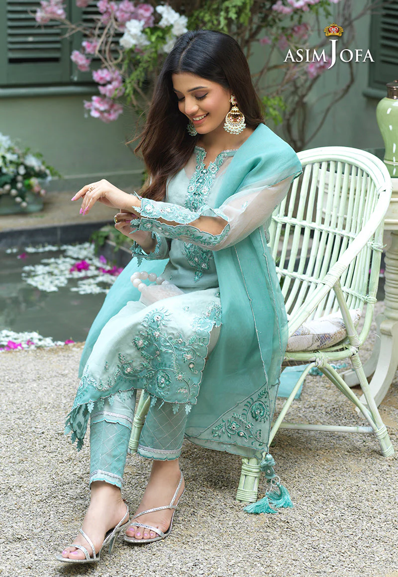 AJFCD-39 EMBROIDERED ORGANZA STITCHED 3 PCS - Image 8