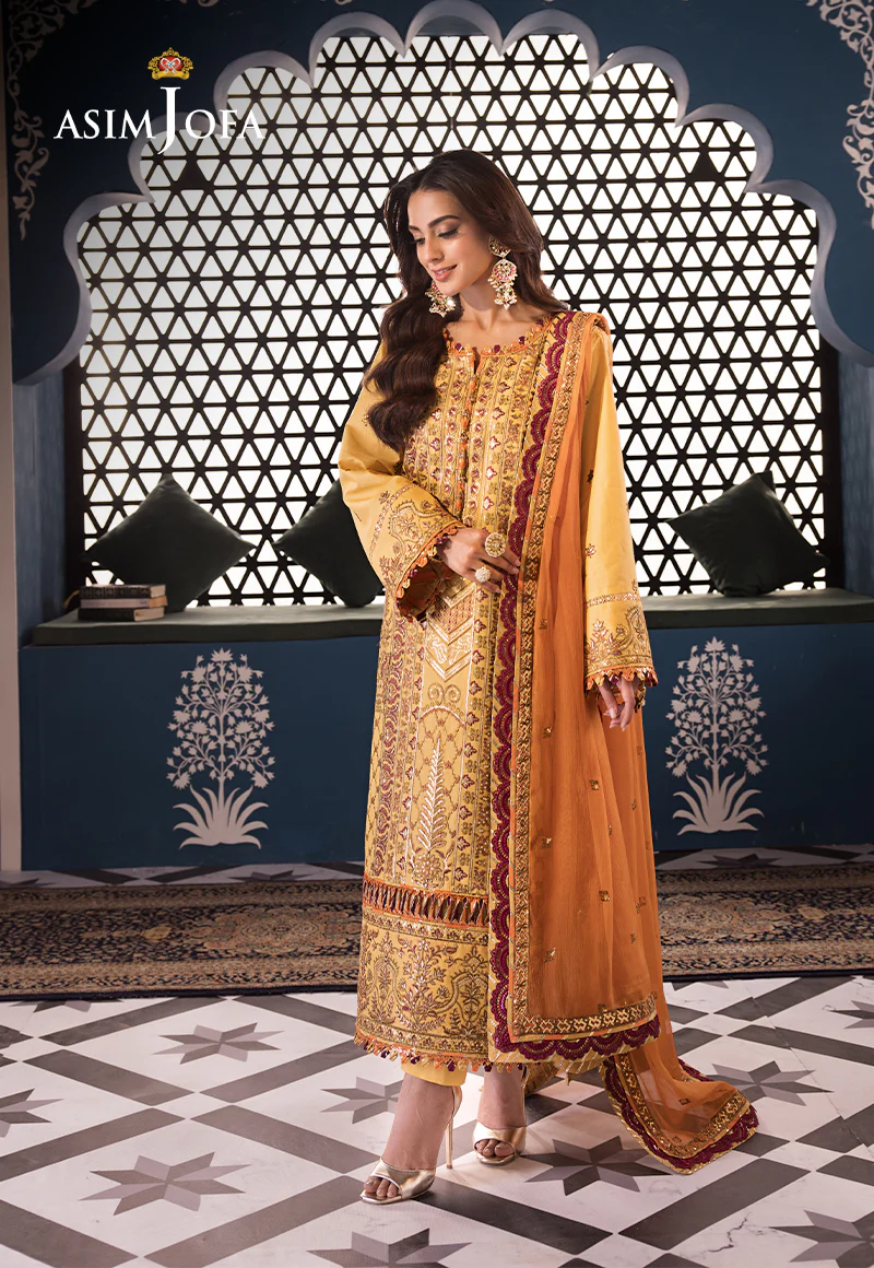 AJFI-19 EMBROIDERED LAWN 3 PCS