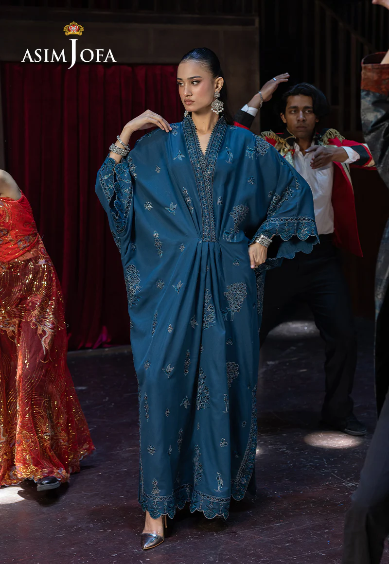 AJFO-01 EMBROIDERED BOSKI SILK UNSTITCHED 1 PC - Image 2