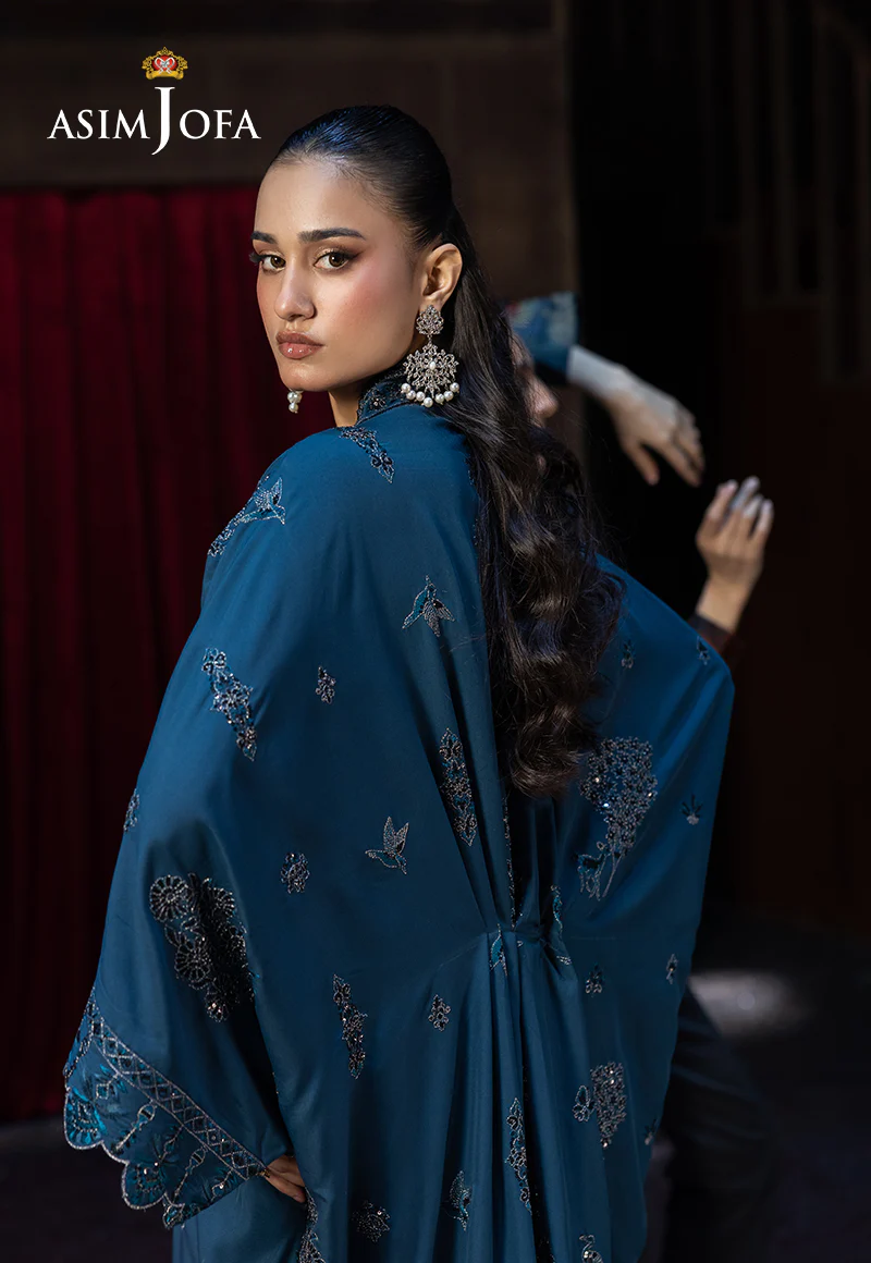 AJFO-01 EMBROIDERED BOSKI SILK UNSTITCHED 1 PC - Image 8