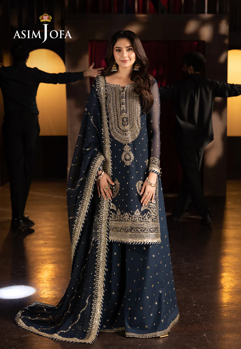 AJFO-02 EMBROIDERED CHIFFON UNSTITCHED 3 PCS