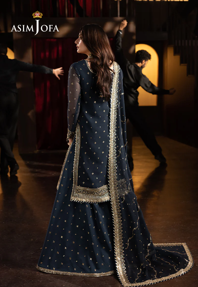 AJFO-02 EMBROIDERED CHIFFON UNSTITCHED 3 PCS - Image 2