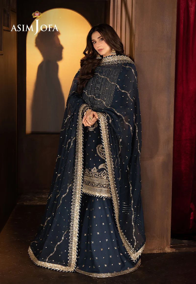 AJFO-02 EMBROIDERED CHIFFON UNSTITCHED 3 PCS - Image 4