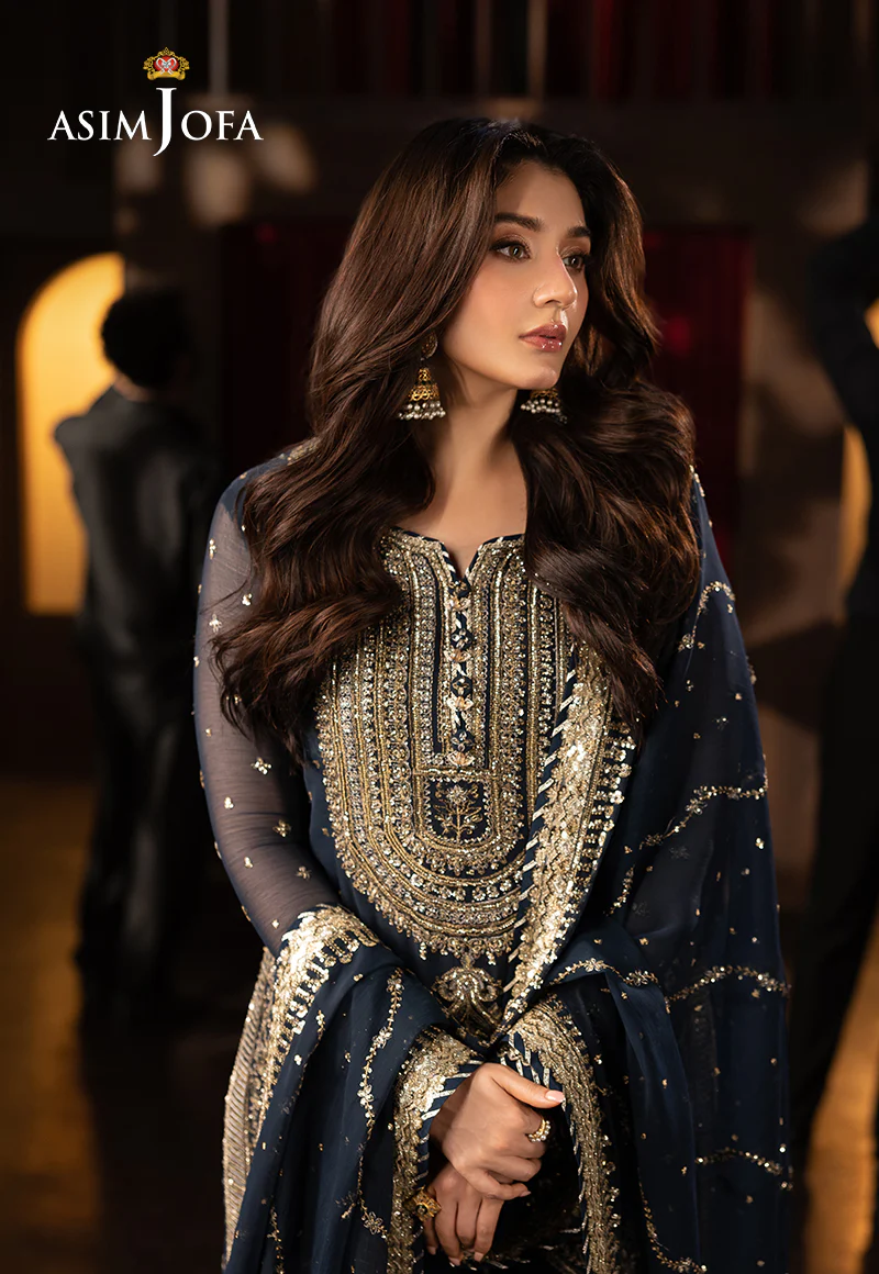 AJFO-02 EMBROIDERED CHIFFON UNSTITCHED 3 PCS - Image 5