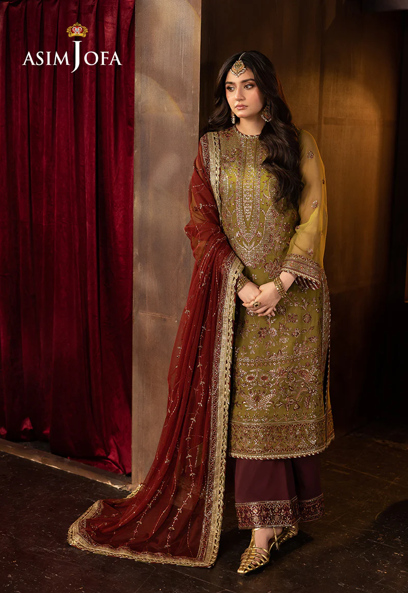 AJFO-07 EMBROIDERED CHIFFON UNSTITCHED 3 PCS - Image 3