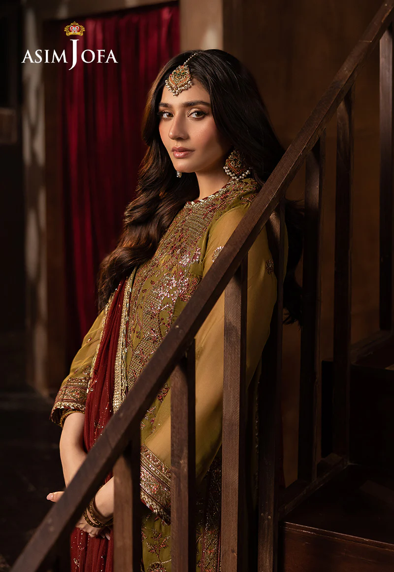 AJFO-07 EMBROIDERED CHIFFON UNSTITCHED 3 PCS - Image 6