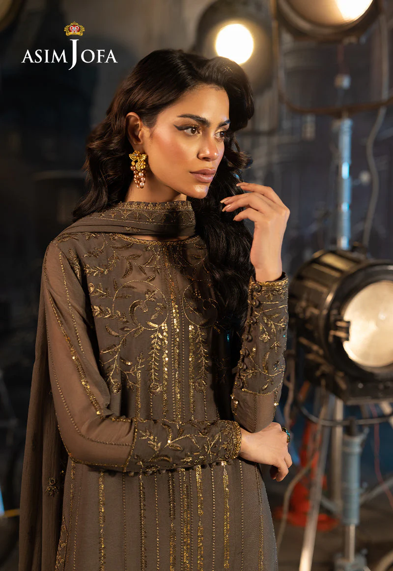AJFOD-09 EMBROIDERED CHIFFON STITCHED 3 PCS - Image 3