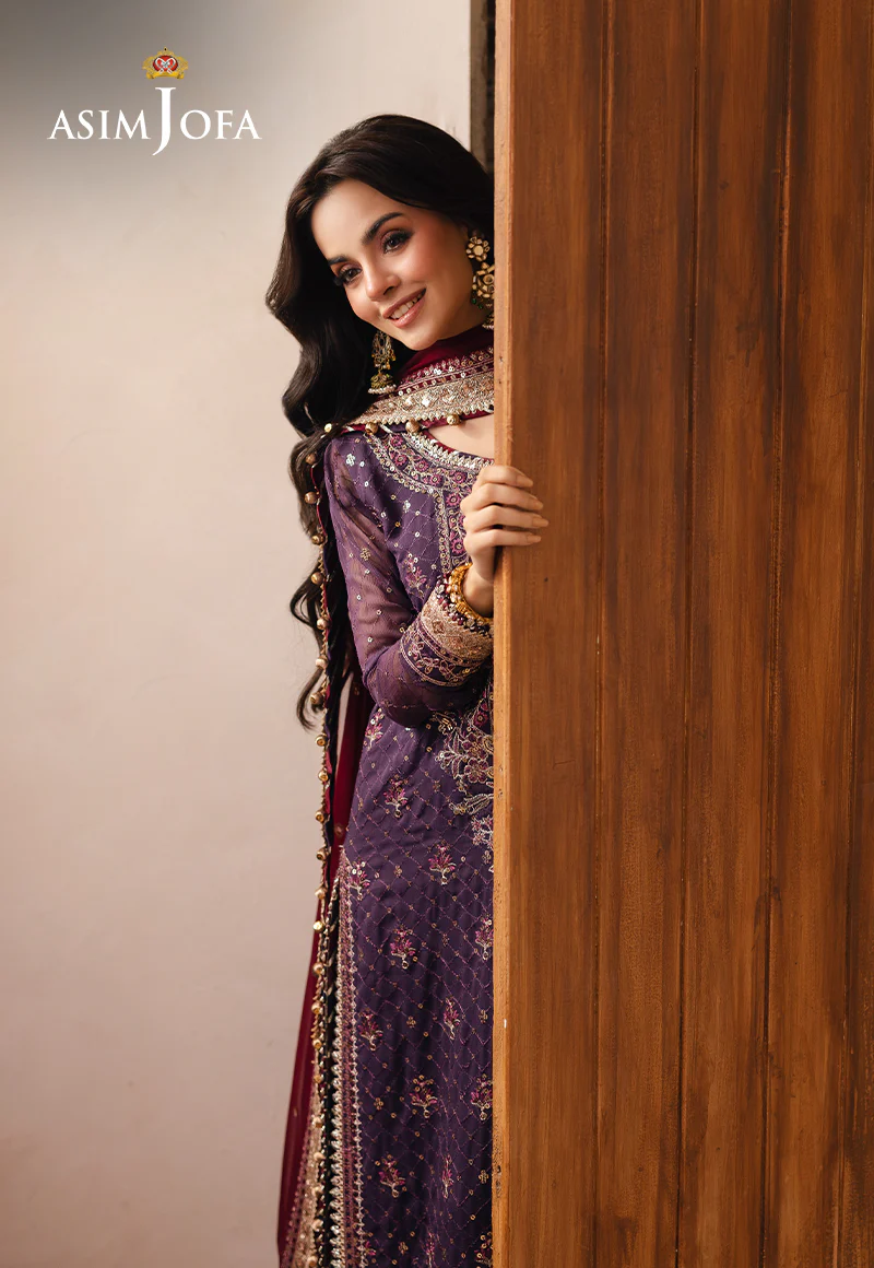 AJHED-01 EMBROIDERED CHIFFON STITCHED 3 PCS - Image 10
