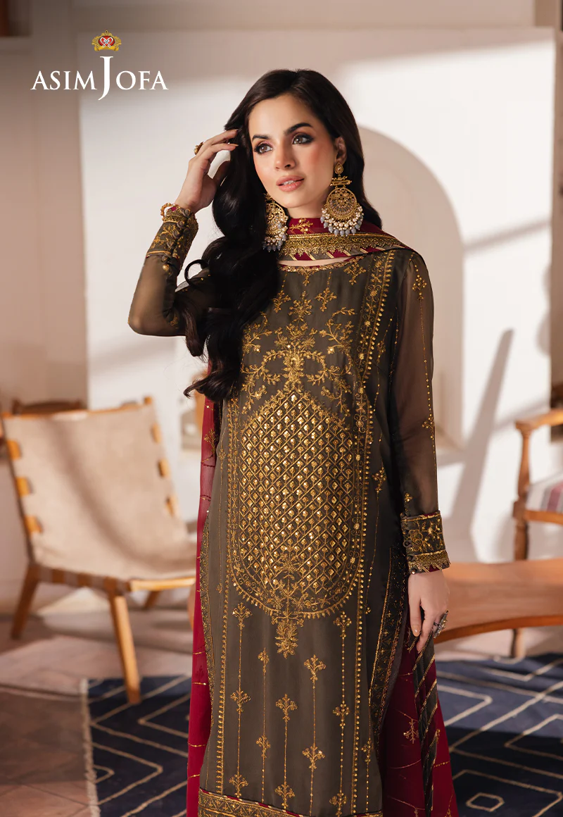 AJHE-06 EMBROIDERED CHIFFON 3 PCS - Image 4