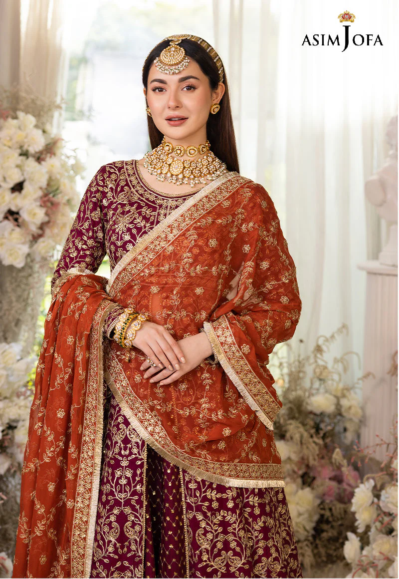 AJHJ-17 DESIGNERS STITCHED EMBROIDERED COTTON SILK 3 PCS - Image 15