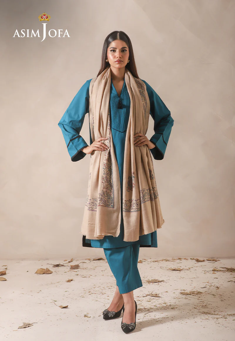 AJHS-10 KASHMIRI HAND EMBROIDERED SHAWL 1 PC