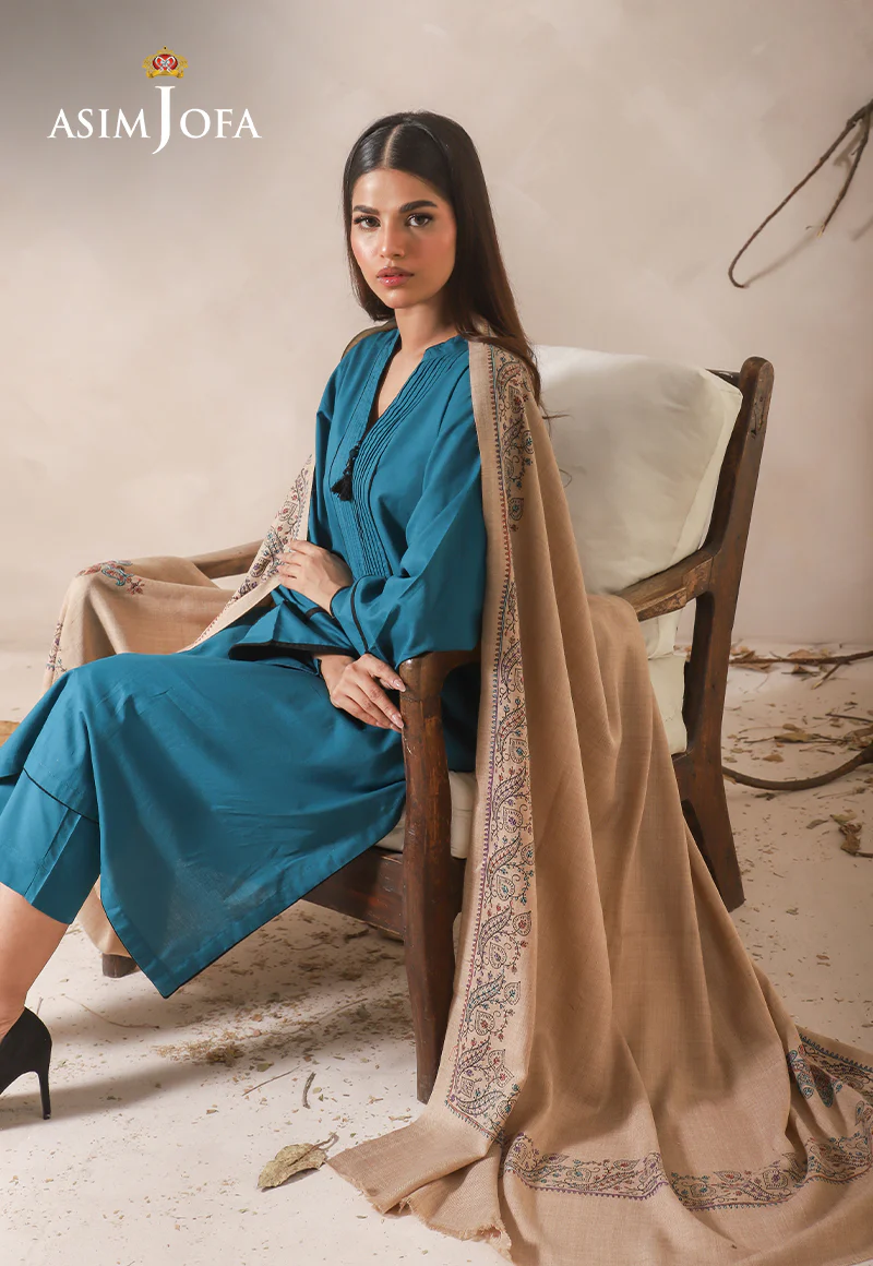 AJHS-10 KASHMIRI HAND EMBROIDERED SHAWL 1 PC - Image 4