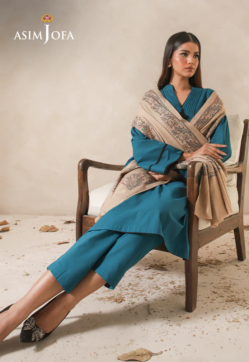 AJHS-10 KASHMIRI HAND EMBROIDERED SHAWL 1 PC - Image 5