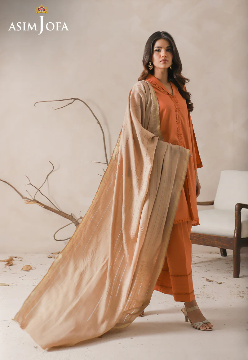 AJHS-11 ZARI BORDER SHAWL 1 PC - Image 2