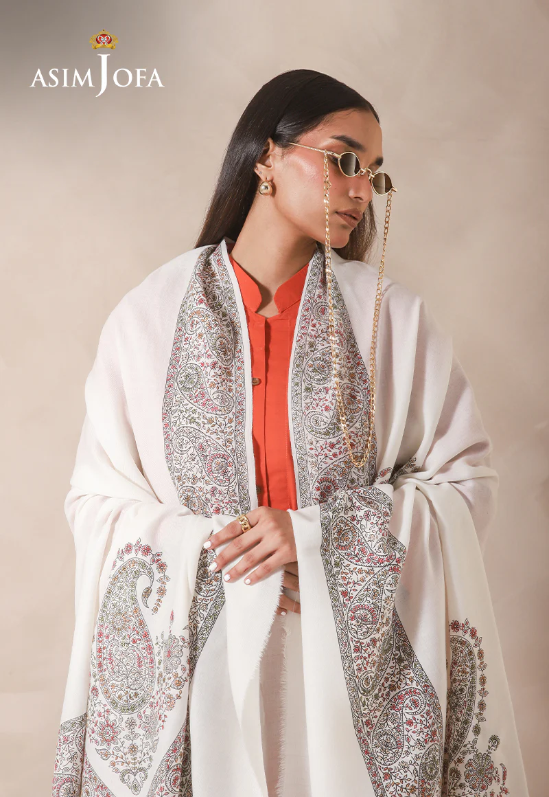 AJHS-13 KASHMIRI HAND EMBROIDERED SHAWL 1 PC - Image 3