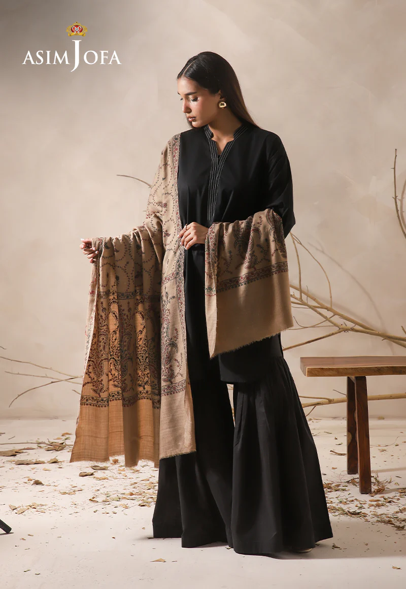 AJHS-18 EMBROIDERED SHAWL 1 PC - Image 2