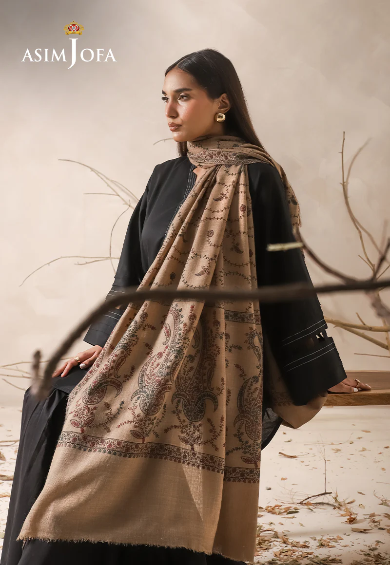 AJHS-18 EMBROIDERED SHAWL 1 PC - Image 4
