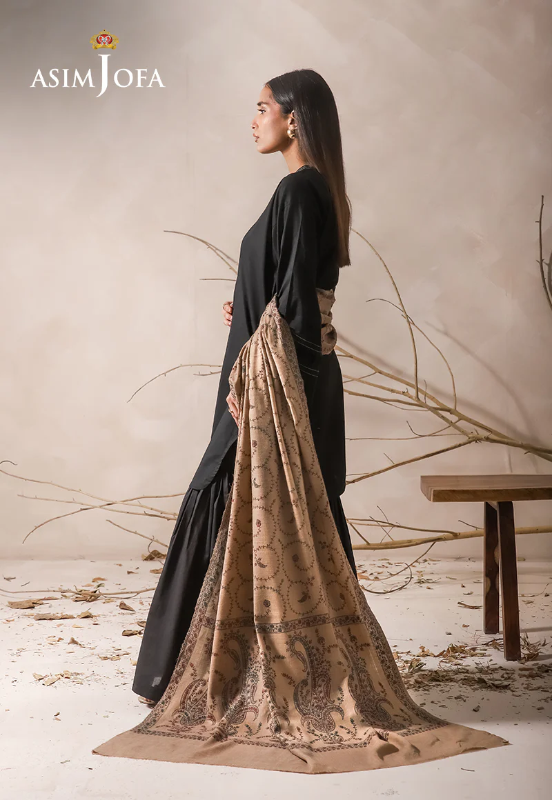 AJHS-18 EMBROIDERED SHAWL 1 PC - Image 5