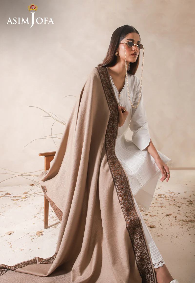 AJHS-20 JACQUARD BORDER SHAWL 1 PC - Image 5