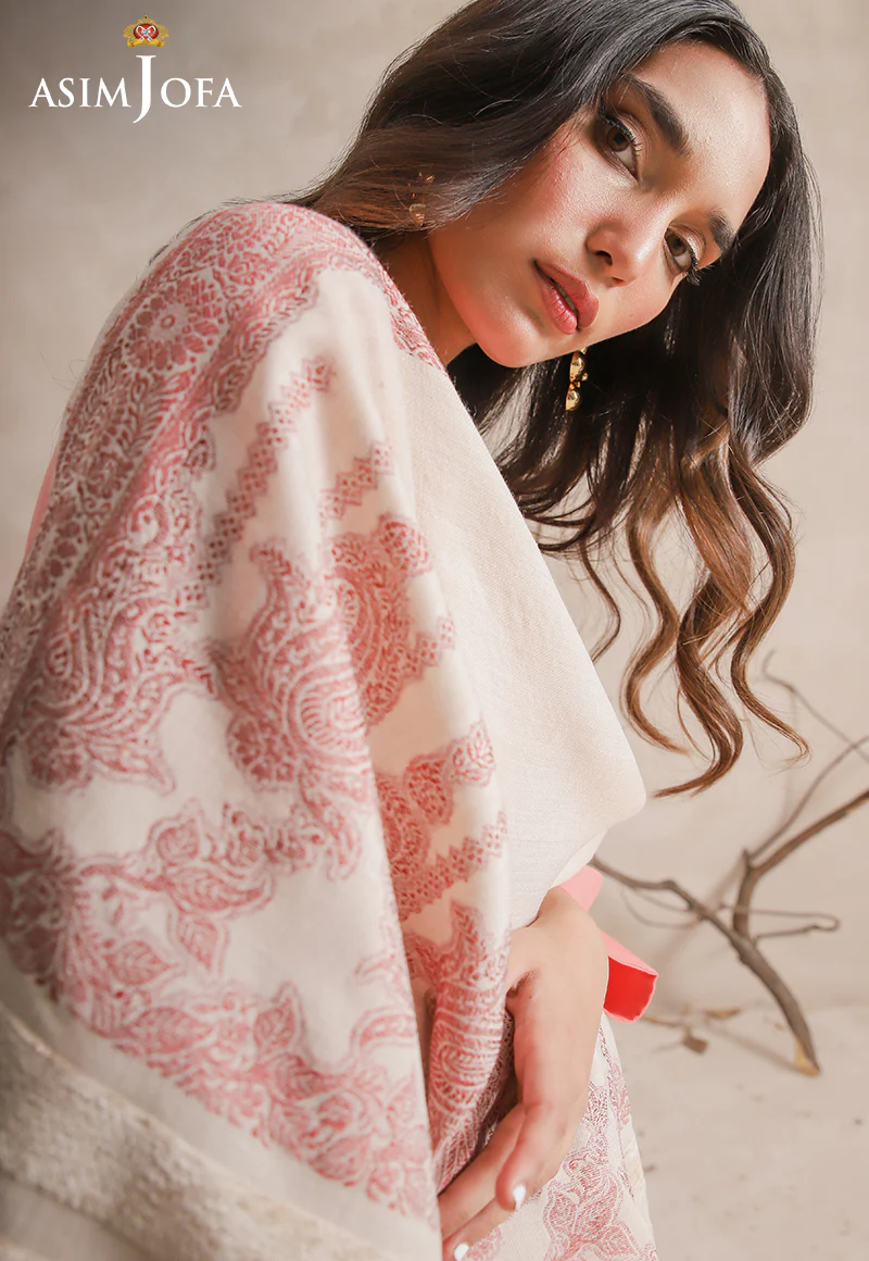 AJHS-22 JACQUARD VELVET BORDER SHAWL 1 PC - Image 3