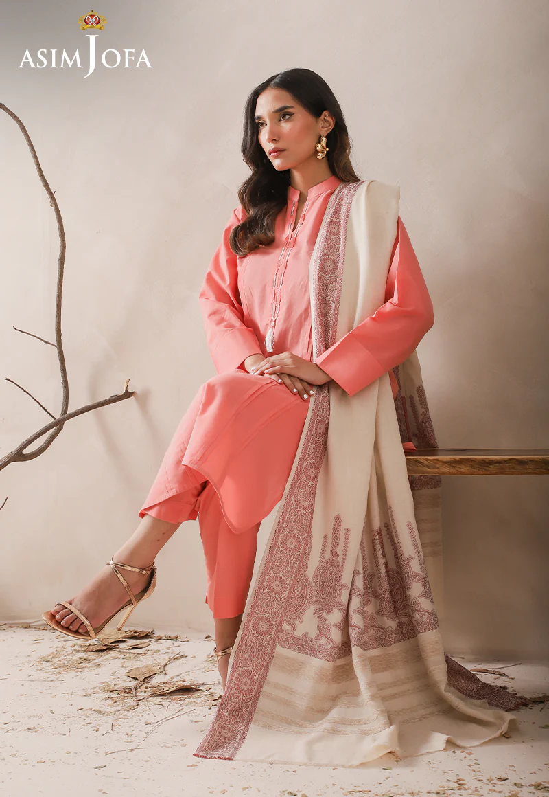 AJHS-22 JACQUARD VELVET BORDER SHAWL 1 PC - Image 4