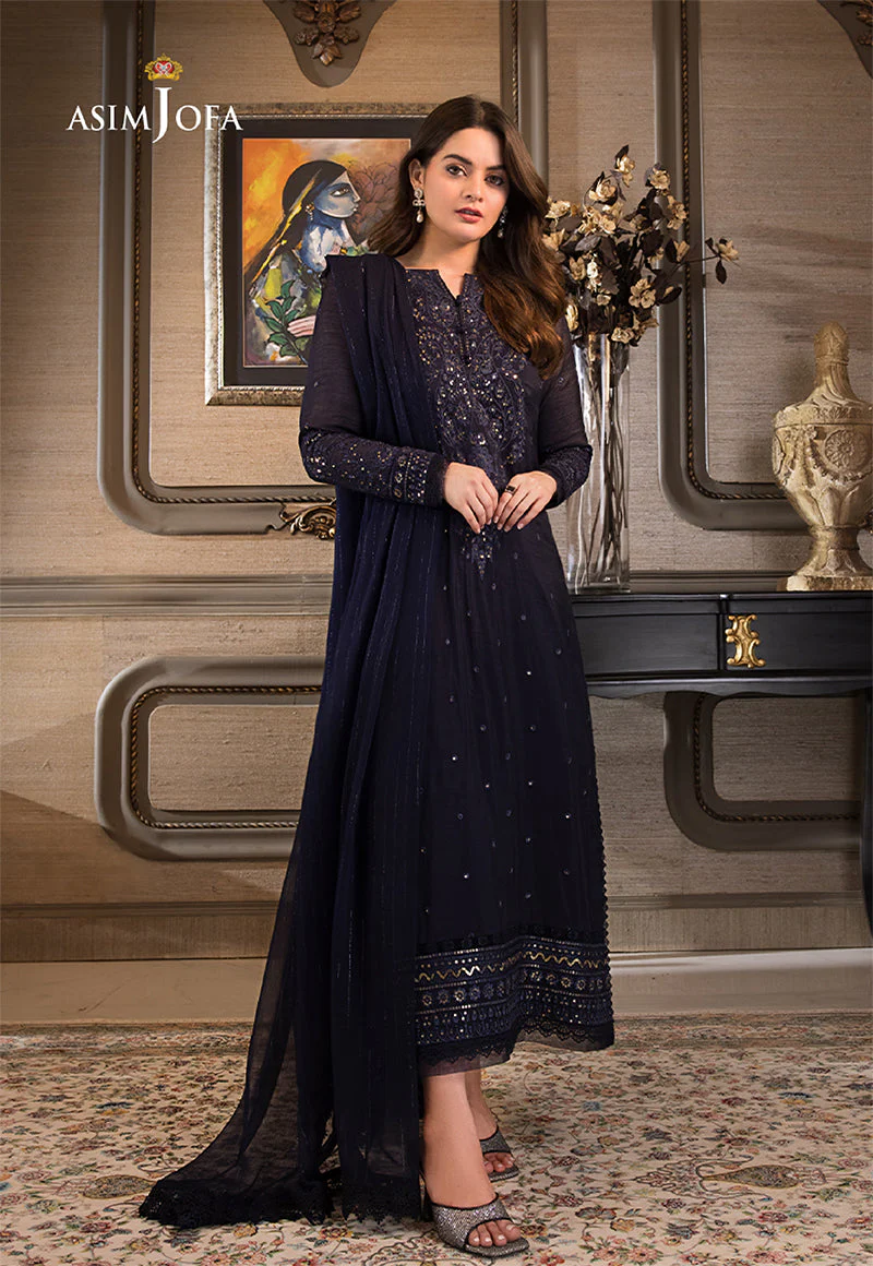 AJIM-04 DESIGNERS STITCHED EMBROIDERED COTTON 3 PCS - Image 7
