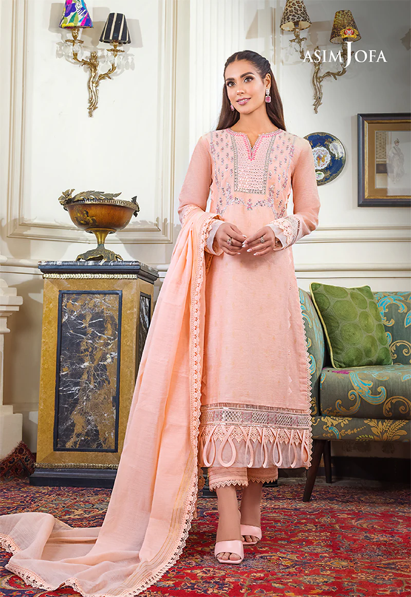 AJIM-09 EMBROIDERED ORGANZA-JACQUARD 3 PCS