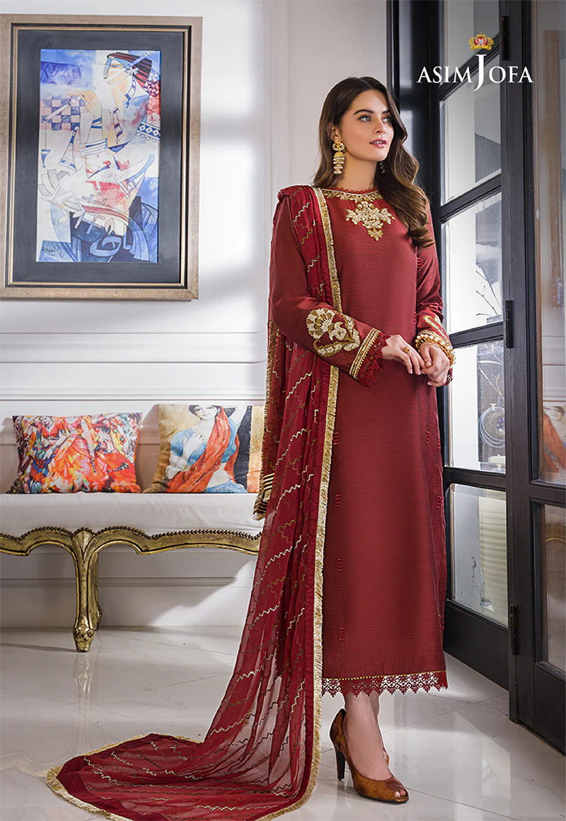 AJIM-12 EMBROIDERED PAPER COTTON 3 PCS