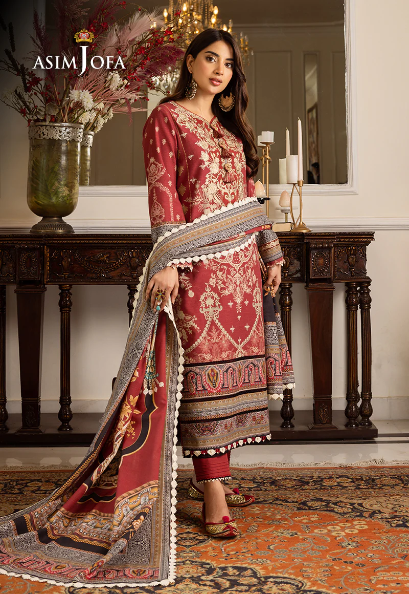 AJIW-02 EMBROIDERED KHADDAR 3 PCS - Image 7