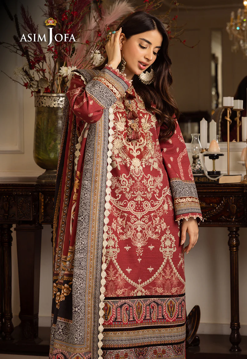 AJIW-02 EMBROIDERED KHADDAR 3 PCS - Image 8