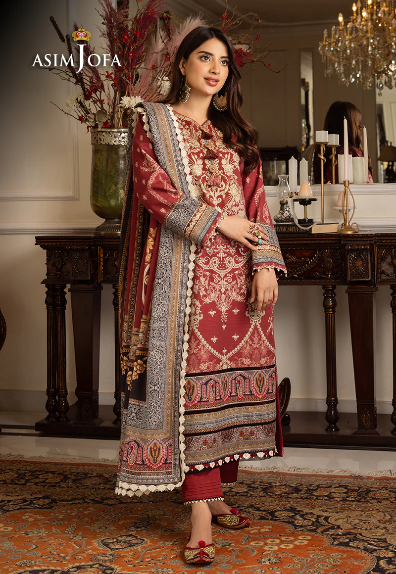 AJIW-02 EMBROIDERED KHADDAR 3 PCS - Image 9