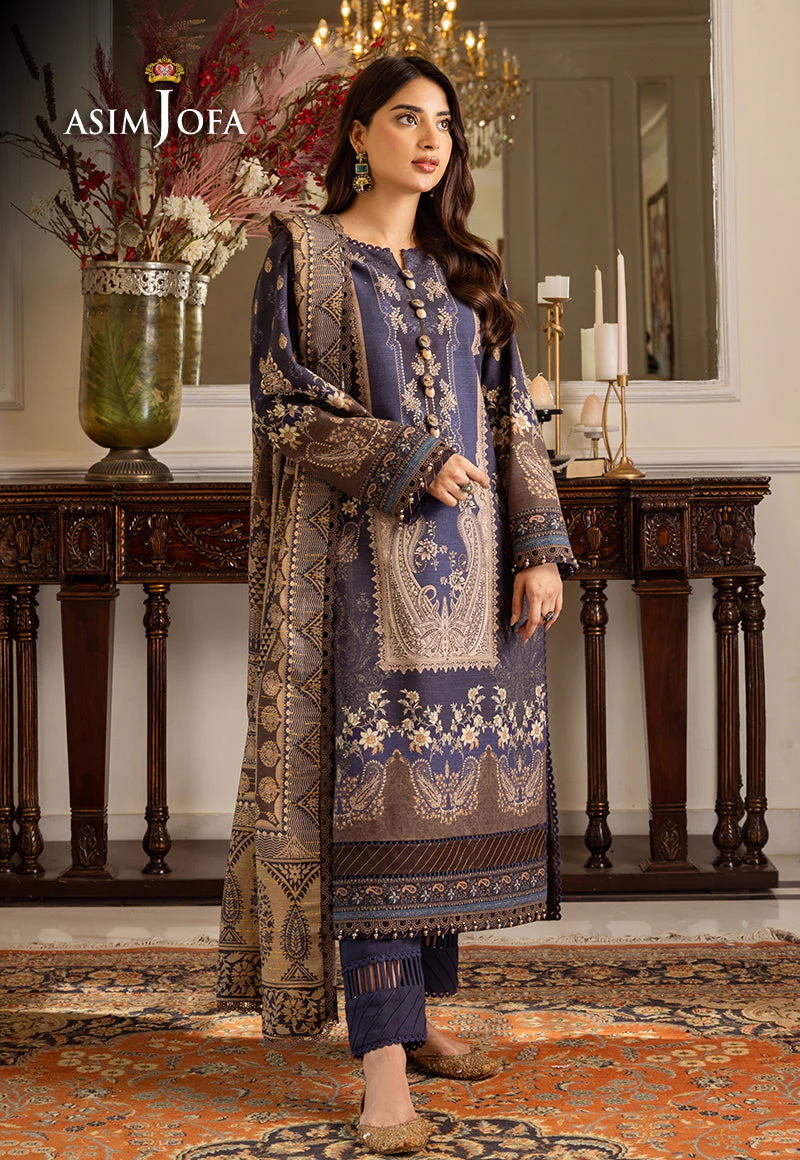 AJIWD-05 PRINTED KHADDAR 3 PCS - Image 3