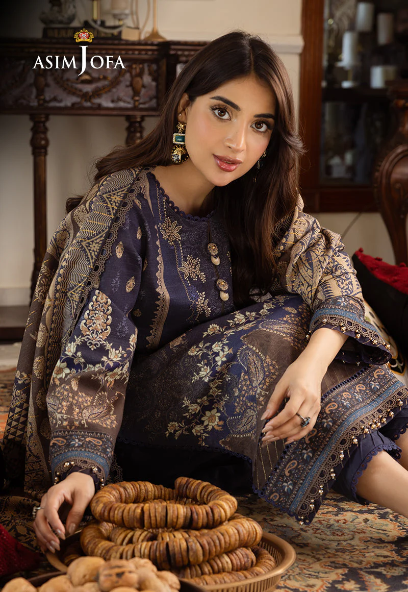 AJIWD-05 PRINTED KHADDAR 3 PCS - Image 5