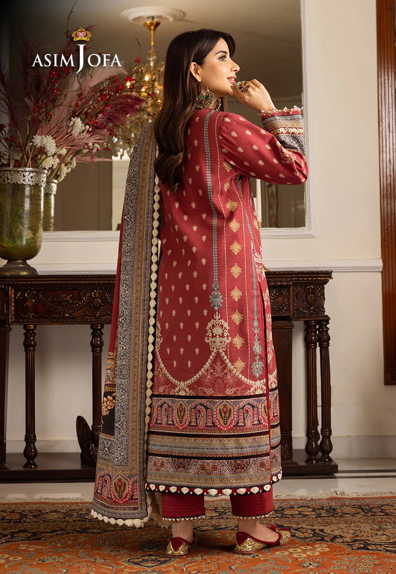 AJIWP-02 EMBROIDERED KHADDAR STITCHED 3 PCS - Image 2