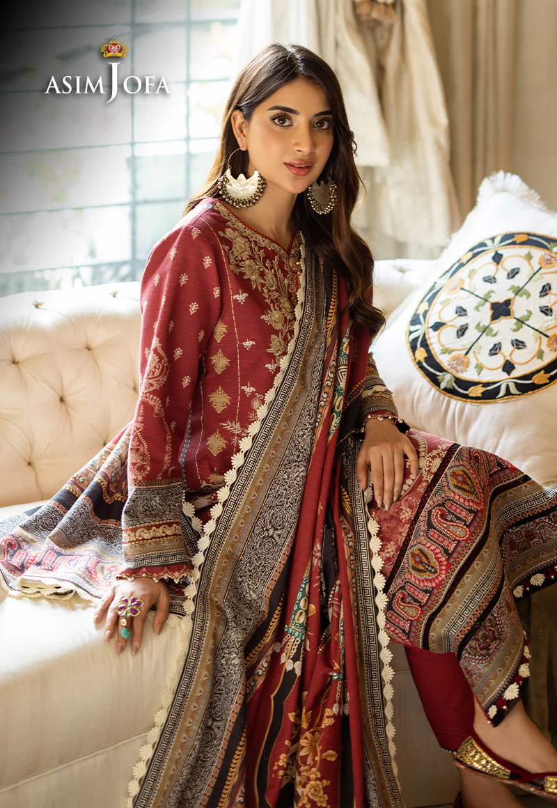 AJIWP-02 EMBROIDERED KHADDAR STITCHED 3 PCS - Image 4