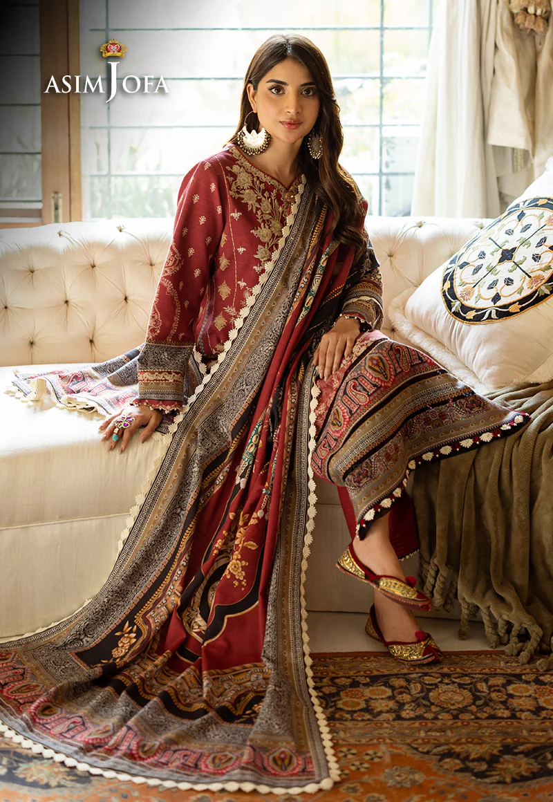 AJIWP-02 EMBROIDERED KHADDAR STITCHED 3 PCS - Image 5