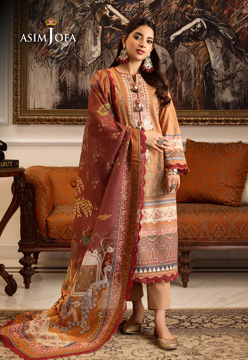 AJIWP-10 EMBROIDERED KARANDI STITCHED 3 PCS - Image 10
