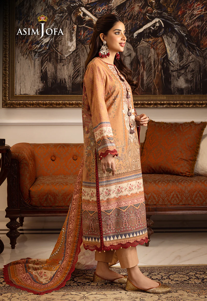 AJIWP-10 EMBROIDERED KARANDI STITCHED 3 PCS - Image 5