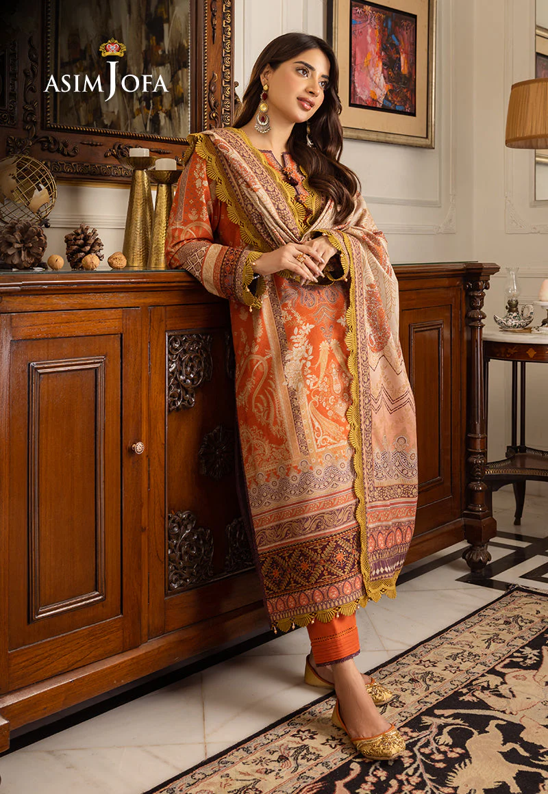 AJIWP-12 EMBROIDERED KHADDAR STITCHED 3 PCS - Image 11