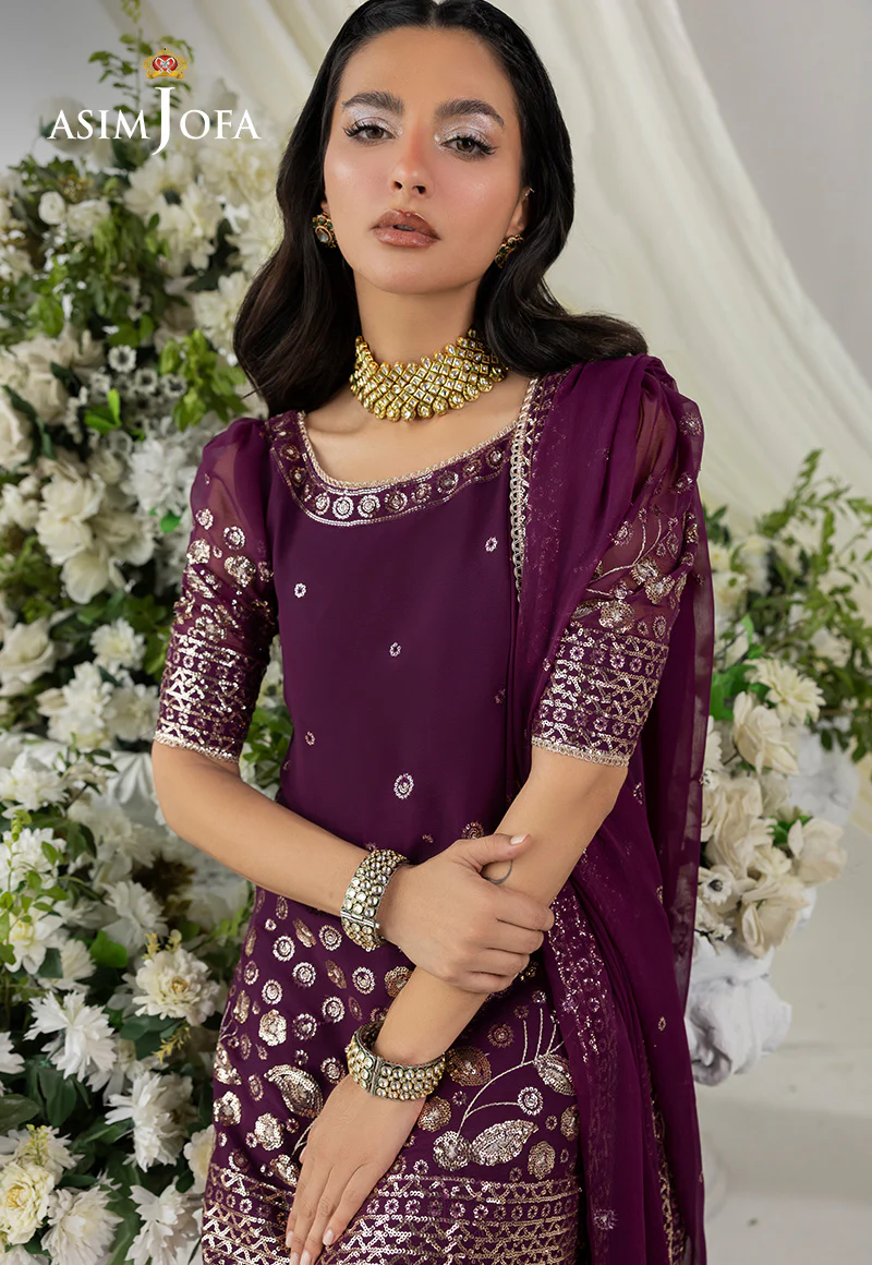 AJIZL-02 EMBROIDERED CHIFFON UNSTITCHED 3 PCS - Image 3