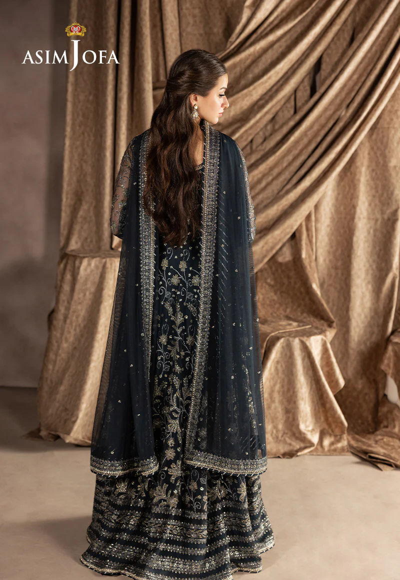 AJIZL-09 EMBROIDERED NET UNSTITCHED 3 PCS - Image 2