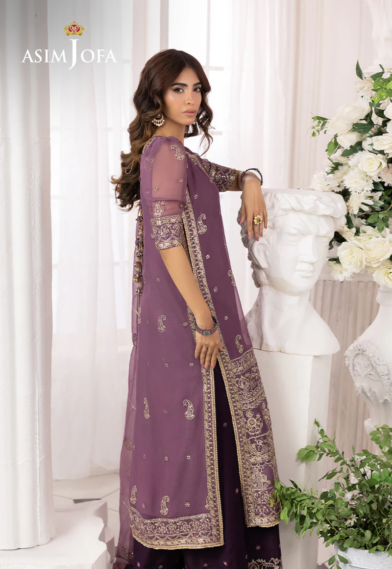AJIZL-16 EMBROIDERED CHIFFON UNSTITCHED 3 PCS - Image 5