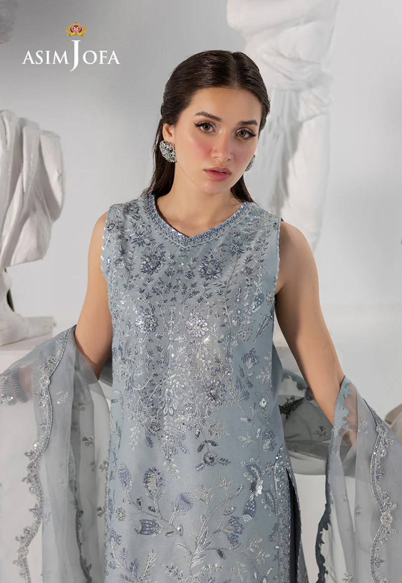 AJIZL-17 EMBROIDERED BOSKI SILK UNSTITCHED 3 PCS - Image 4