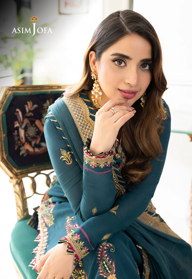 AJJMD-08 EMBROIDERED CHANDERI COTTON 3 PCS - Image 7